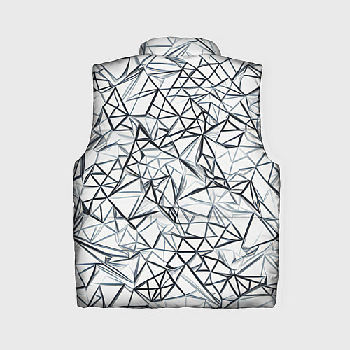 Женский жилет Чёрные хаотичные линии на белом фоне / 3D-Черный – фото 2