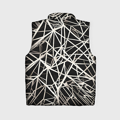 Женский жилет Белые хаотичные линии на чёрном фоне / 3D-Черный – фото 2