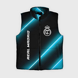 Женский жилет Real Madrid неоновые лампы, цвет: 3D-черный