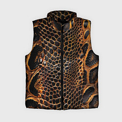 Женский жилет Реалистичная кожа змеи темно коричневая, цвет: 3D-черный