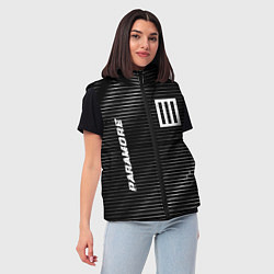 Женский жилет Paramore metal rock lines, цвет: 3D-черный — фото 2