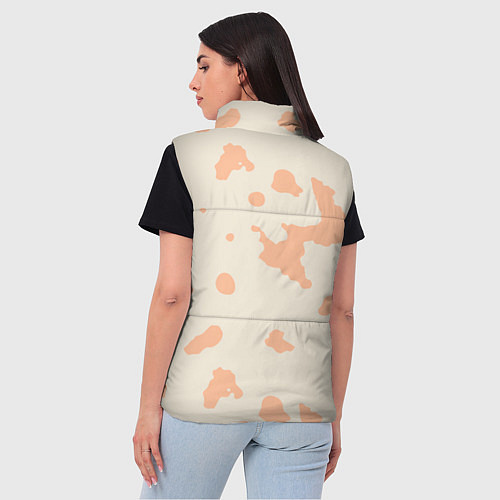 Женский жилет Бежевый пятнистый паттерн / 3D-Красный – фото 4