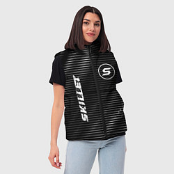 Женский жилет Skillet metal rock lines, цвет: 3D-черный — фото 2