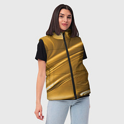Женский жилет Золотой сплав абстрактная текстура, цвет: 3D-черный — фото 2