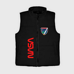 Женский жилет Nasa space logo steel, цвет: 3D-черный