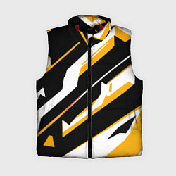 Женский жилет Жёлто-белые широкие линии на чёрном фоне