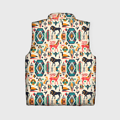 Женский жилет Африканские узор лев и жираф / 3D-Черный – фото 2