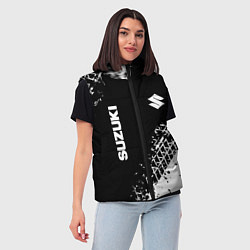 Женский жилет Сузуки: следы от шин, цвет: 3D-черный — фото 2