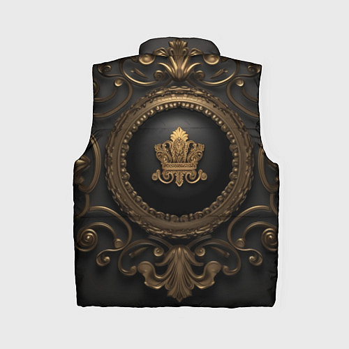 Женский жилет Классические золотые узоры и корона / 3D-Черный – фото 2