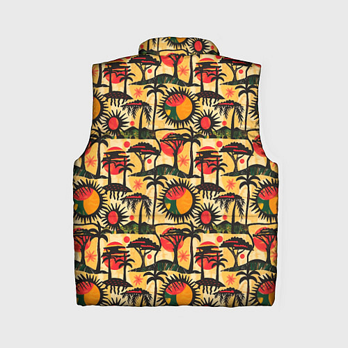 Женский жилет Африка солнце пальмы / 3D-Черный – фото 2