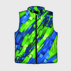 Женский жилет Сине-зеленые наклонные блоки
