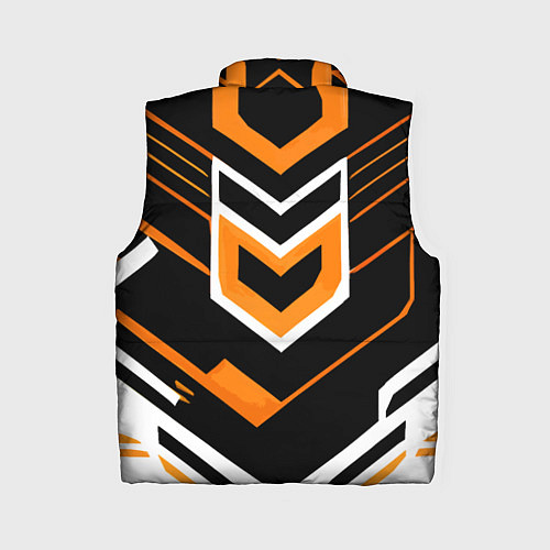 Женский жилет Полосы и оранжево-белый шестиугольник / 3D-Черный – фото 2