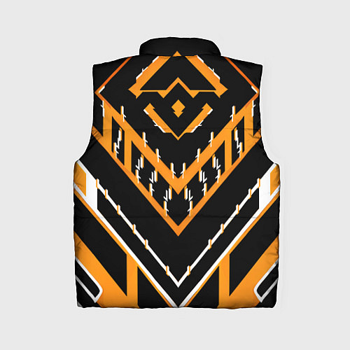 Женский жилет Жёлто-белые линии на чёрном фоне / 3D-Черный – фото 2