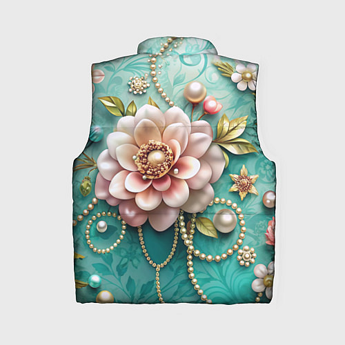 Женский жилет Объемные цветы и жемчуг / 3D-Черный – фото 2