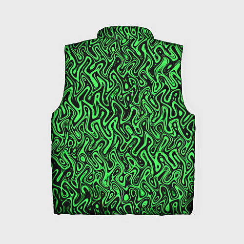 Женский жилет Чёрно-зелёный абстрактный узор / 3D-Черный – фото 2