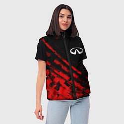 Женский жилет Infiniti sport grunge, цвет: 3D-красный — фото 2