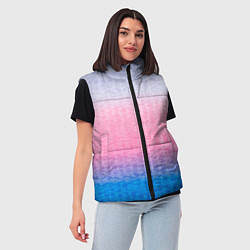 Женский жилет Tie-dye color gradient: pink-blue, цвет: 3D-светло-серый — фото 2