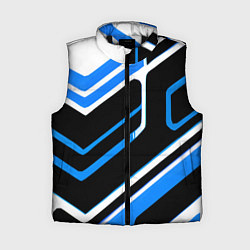 Женский жилет Бело-синие линии на чёрном фоне