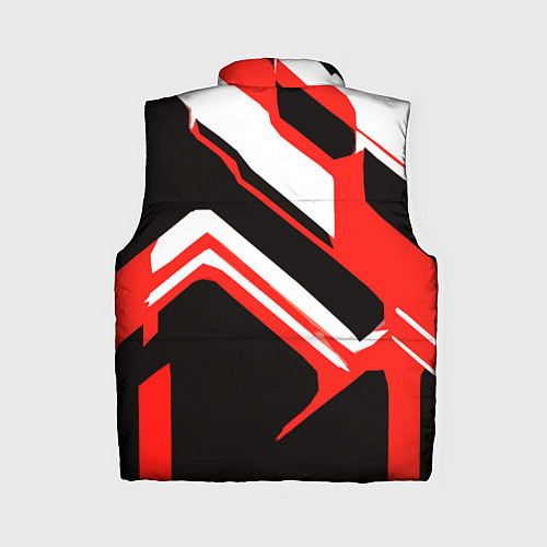 Женский жилет Бело-красные линии на чёрном фоне / 3D-Черный – фото 2