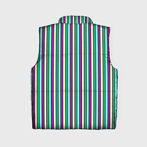 Женский жилет Фиолетово-зелёный полосатый / 3D-Черный – фото 2
