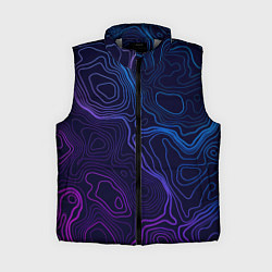 Женский жилет Абстрактная топографическая карта, цвет: 3D-светло-серый