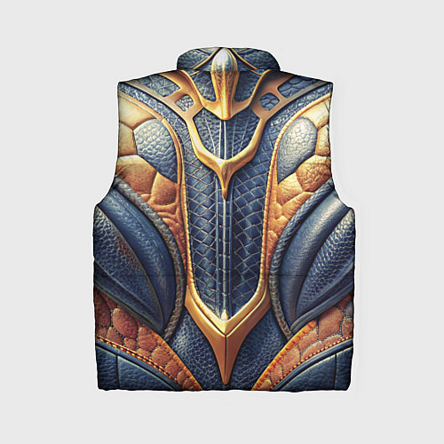 Женский жилет Темная кожаная броня с желтой оплеткой / 3D-Черный – фото 2