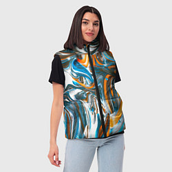 Женский жилет Иллюзия смешанных абстрактных красок, цвет: 3D-черный — фото 2