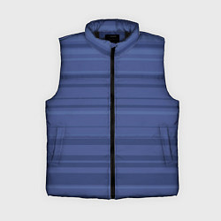 Женский жилет Синий простые полосы, цвет: 3D-черный