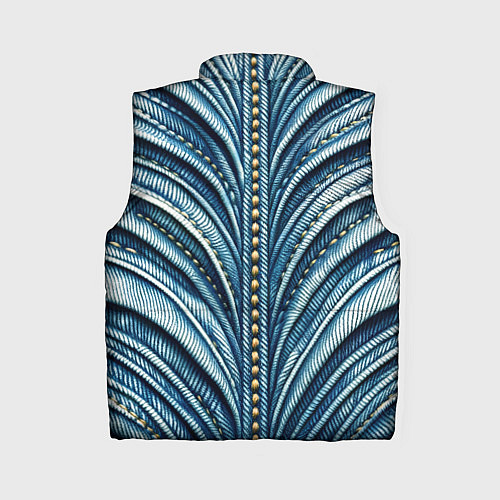 Женский жилет Вышивка линий на джинсах / 3D-Светло-серый – фото 2