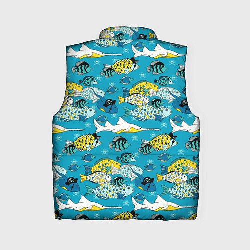 Женский жилет Морские рыбы пираты / 3D-Светло-серый – фото 2