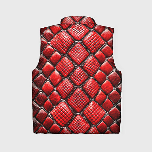 Женский жилет Змеиная объемная текстурная красная кожа / 3D-Черный – фото 2