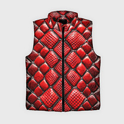 Женский жилет Змеиная объемная текстурная красная кожа