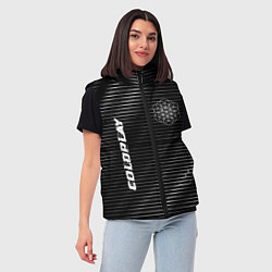 Женский жилет Coldplay metal rock lines, цвет: 3D-черный — фото 2
