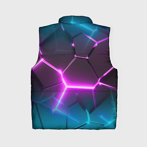 Женский жилет Голубые и розовые неоновые плиты в разломе / 3D-Черный – фото 2