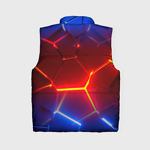 Женский жилет Светящиеся лавой неоновые плиты в разломе / 3D-Светло-серый – фото 2
