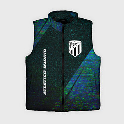 Женский жилет Atletico Madrid glitch blue, цвет: 3D-черный