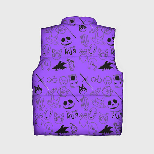 Женский жилет Хэллоуин узор на фиолетовом фоне / 3D-Черный – фото 2