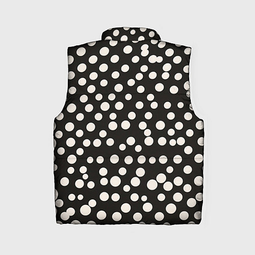 Женский жилет Черный фон с белыми кружками / 3D-Черный – фото 2