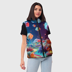 Женский жилет Planet chupa chups - neon glow, цвет: 3D-красный — фото 2