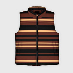 Женский жилет Полосатый коричневый