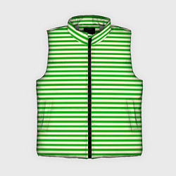 Женский жилет Бежево-зелёный полосатый