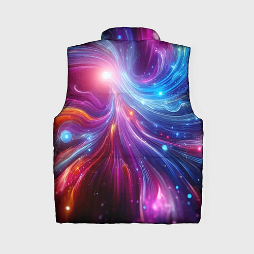 Женский жилет Неоновая абстракция - нейросеть / 3D-Черный – фото 2