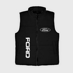 Женский жилет Ford logo white steel, цвет: 3D-черный