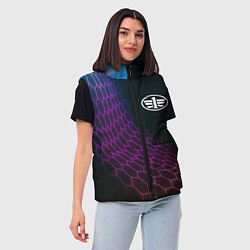 Женский жилет FAW neon hexagon, цвет: 3D-черный — фото 2