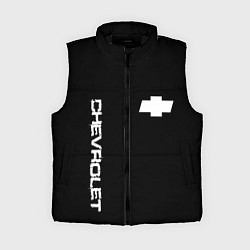 Женский жилет Chevrolet white logo auto, цвет: 3D-черный