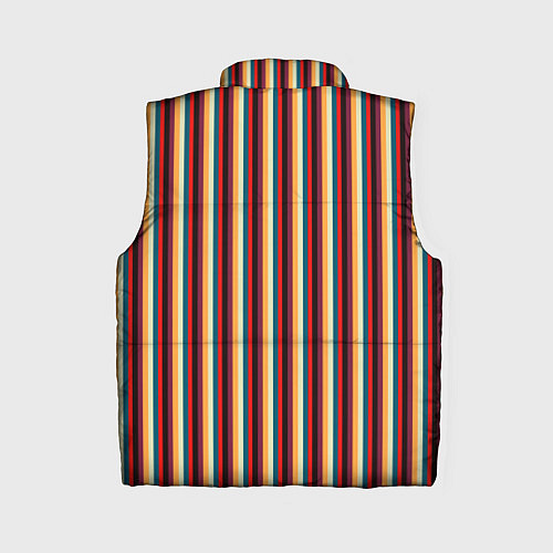 Женский жилет Жёлтый красный и бирюзовый в сочетании полосы / 3D-Красный – фото 2