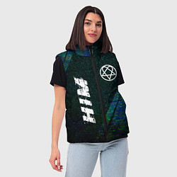 Женский жилет HIM glitch blue, цвет: 3D-черный — фото 2