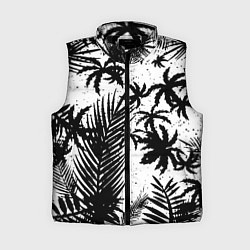 Женский жилет Чёрно белые пальмы