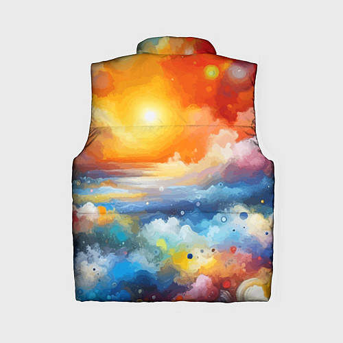 Женский жилет Закат солнца - разноцветные облака / 3D-Светло-серый – фото 2