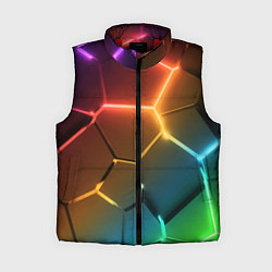 Женский жилет Радужные неоновые плиты в разломе